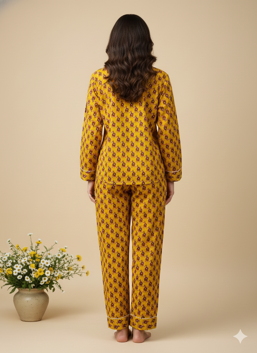 Handmade Cotton Block Print Pajama Set