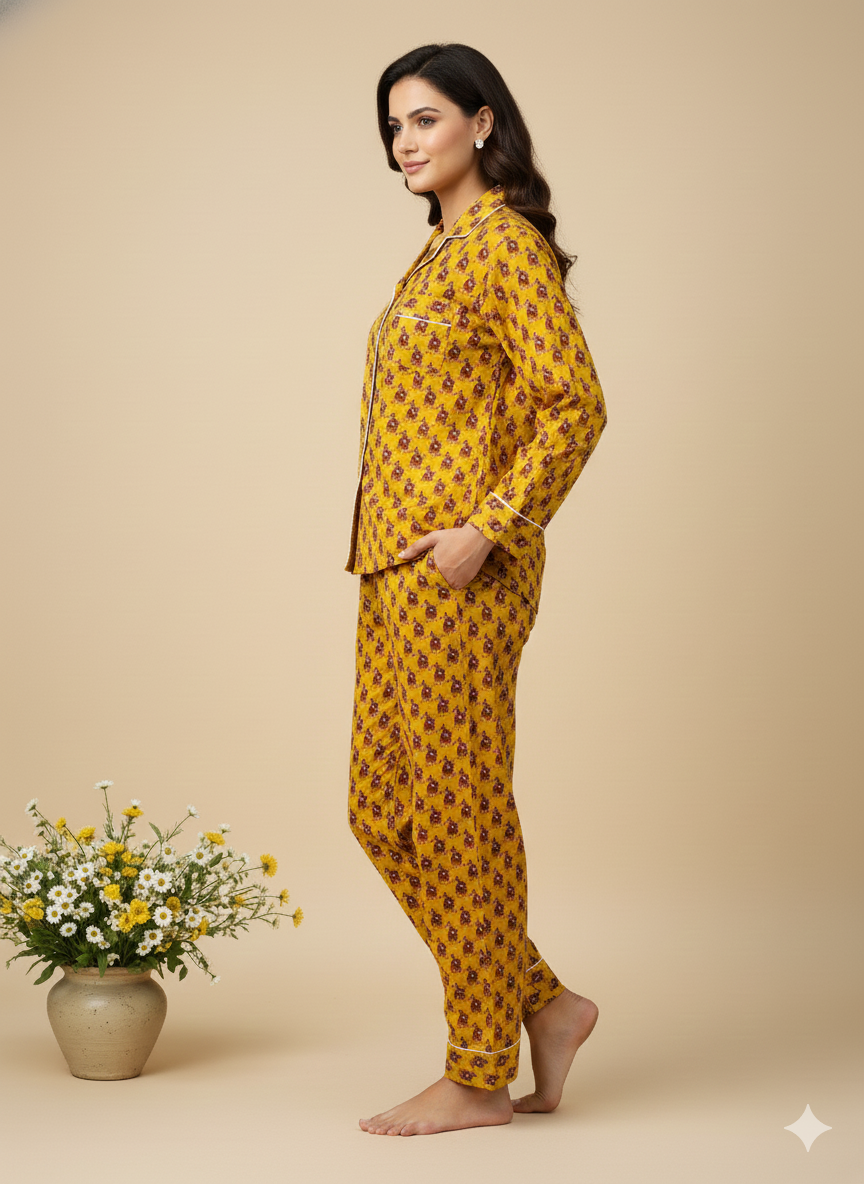 Handmade Cotton Block Print Pajama Set