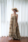 Luxury Handcrafted Boho Maxi Dress for Women – Tiered Cotton Summer Dress with Spaghetti Straps
