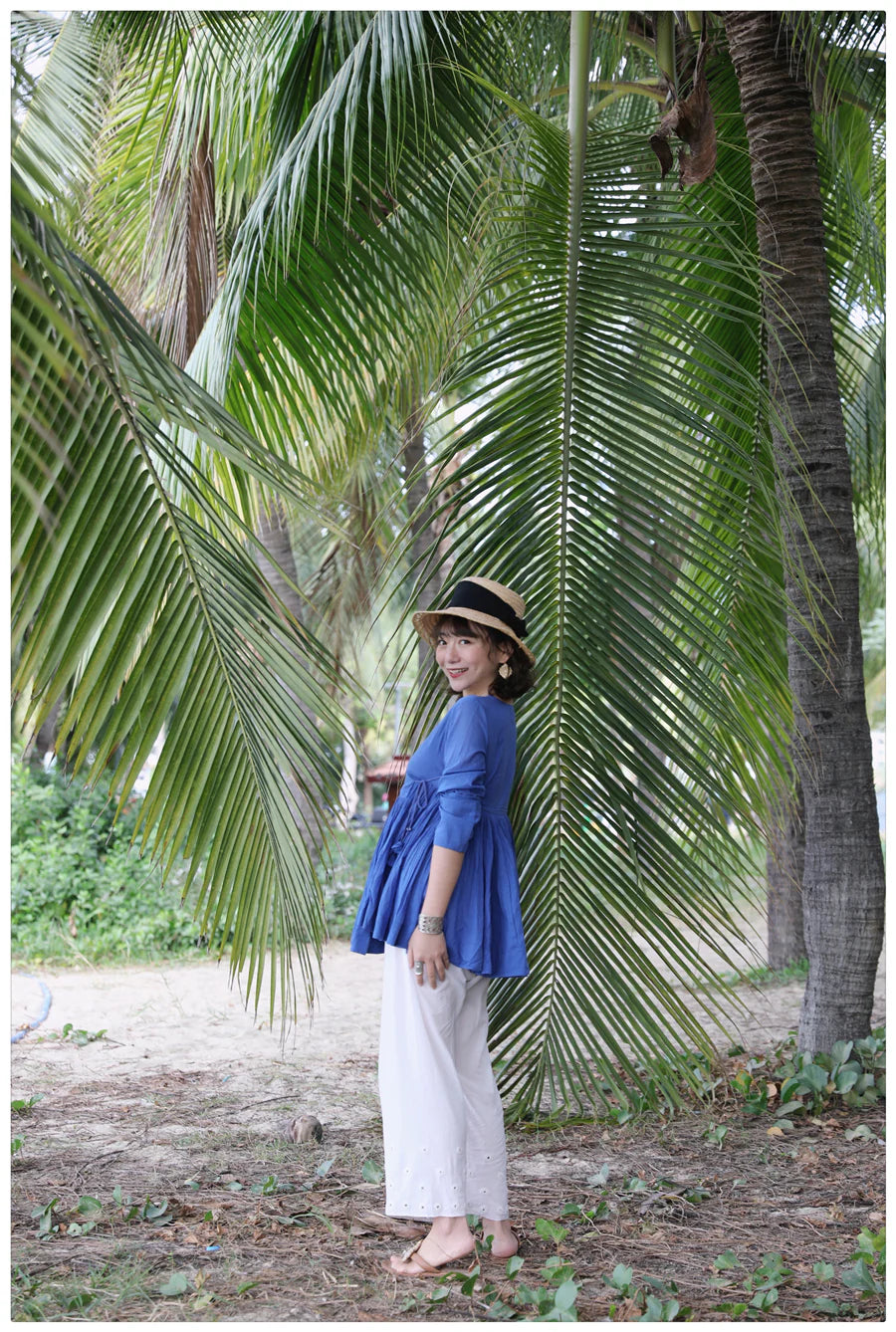 Handcrafted Tie-Up Waist Tunic Top