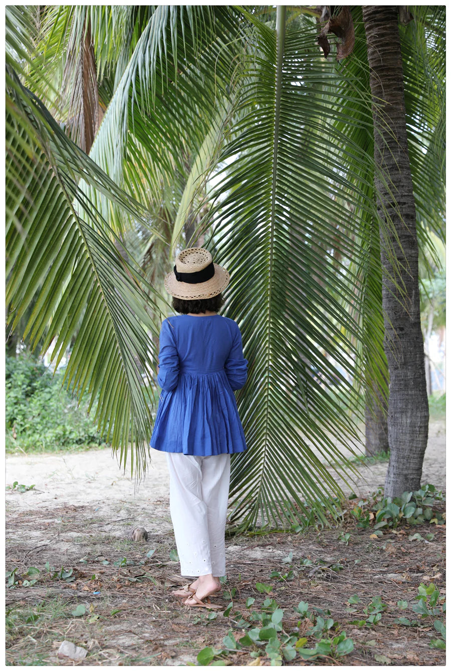 Handcrafted Tie-Up Waist Tunic Top