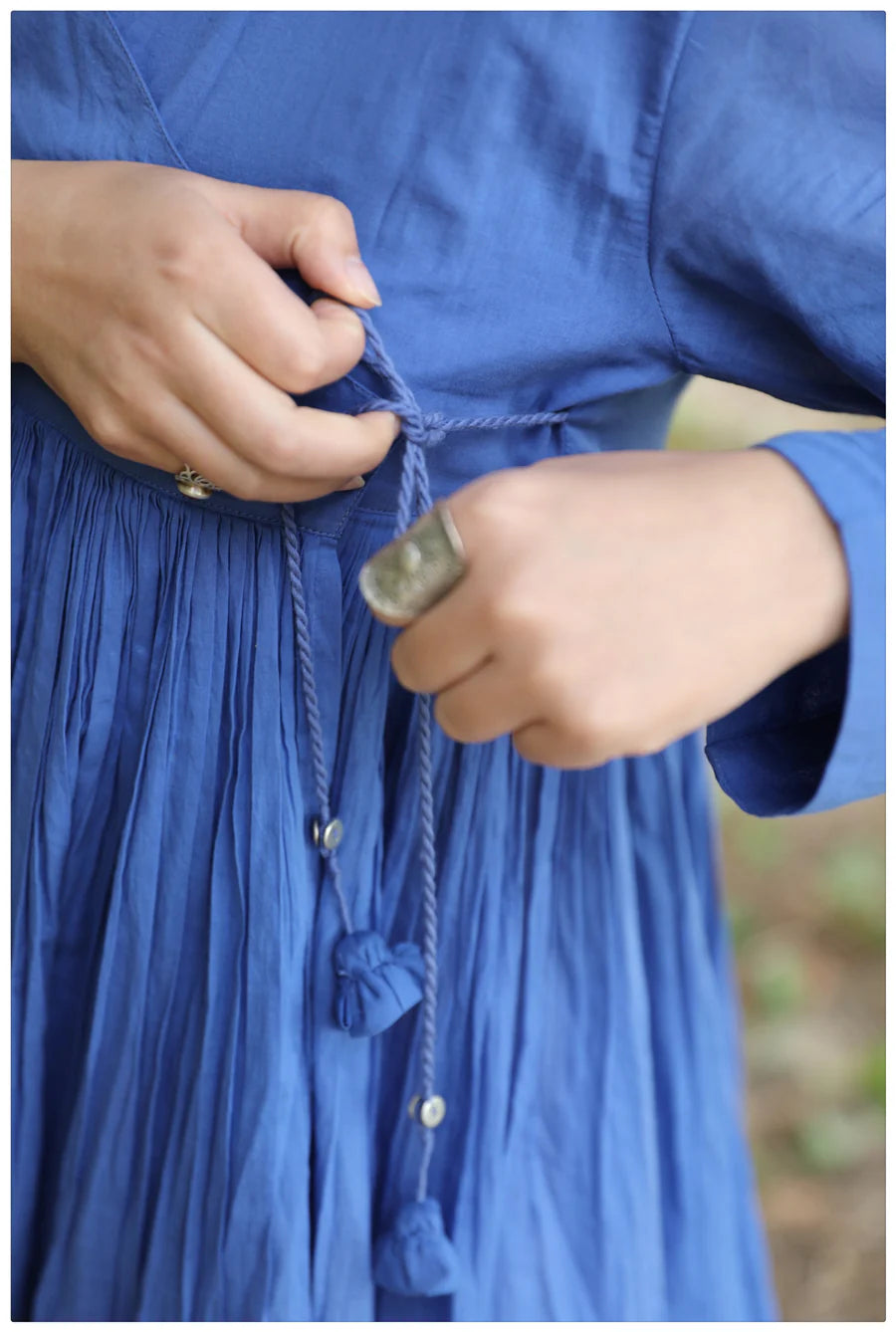 Handcrafted Tie-Up Waist Tunic Top