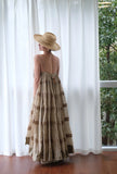 Luxury Handcrafted Boho Maxi Dress for Women – Tiered Cotton Summer Dress with Spaghetti Straps