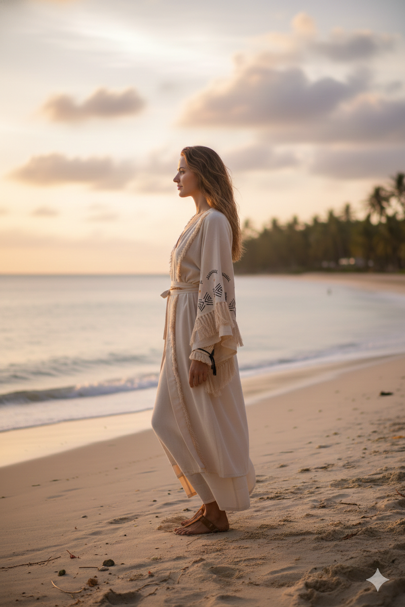 Bohemian Fringe Kimono Dress - Effortless Elegance for Women