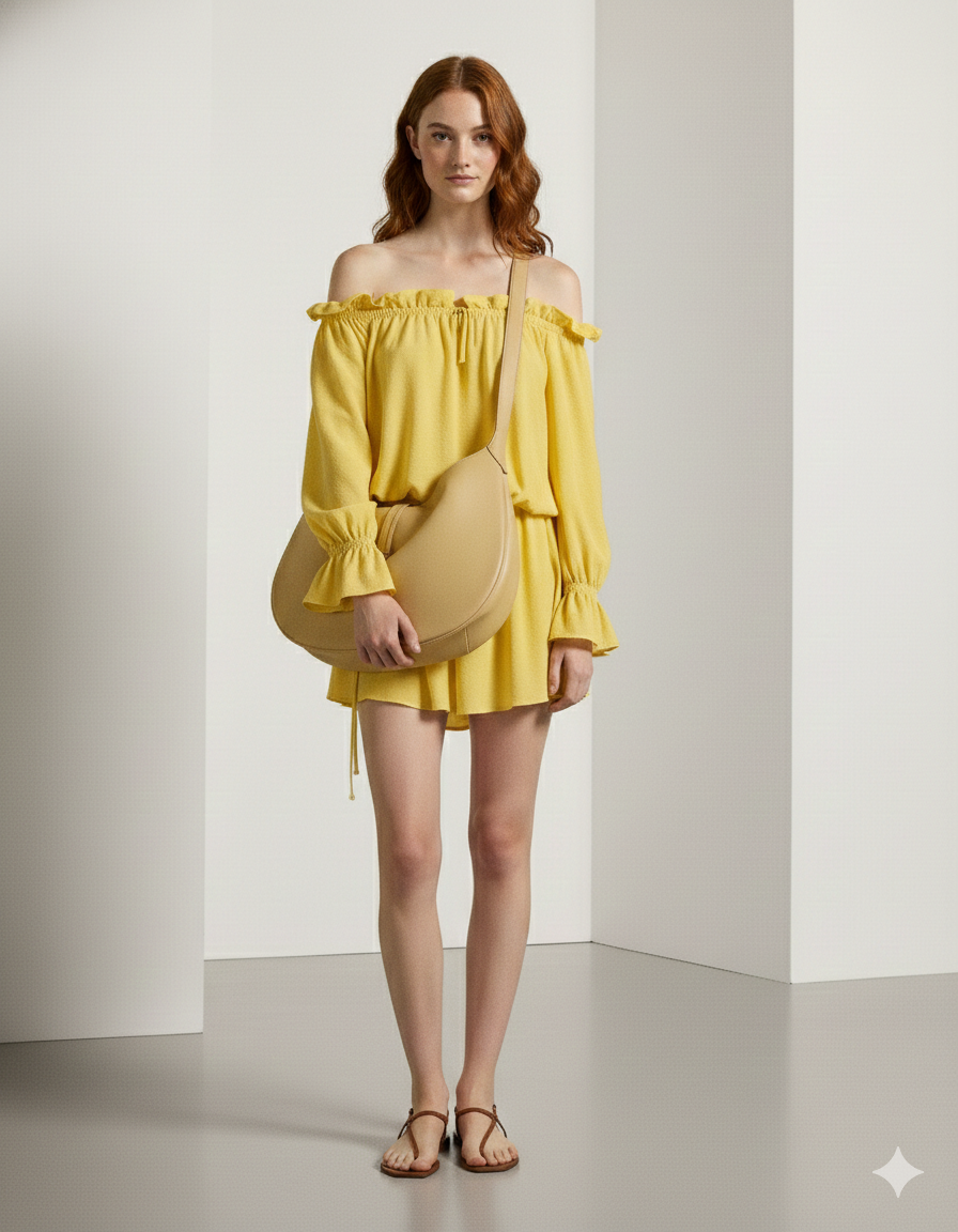 mustard yellow floral midi dress