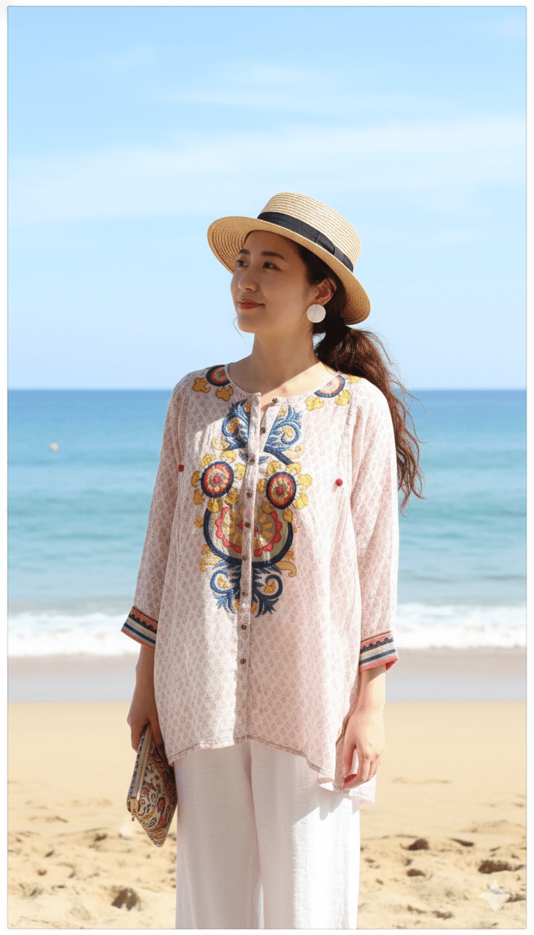 Multicolour Embroidered Top