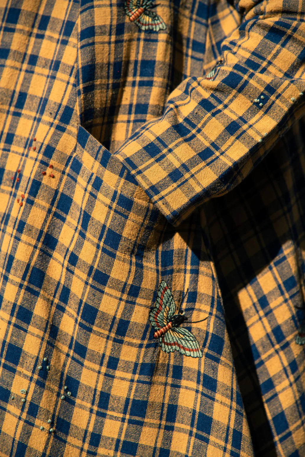 Luxury Handcrafted Plaid Wool Coat for Women – Embroidered Long Ethnic Jacket | PIKARU FASHION